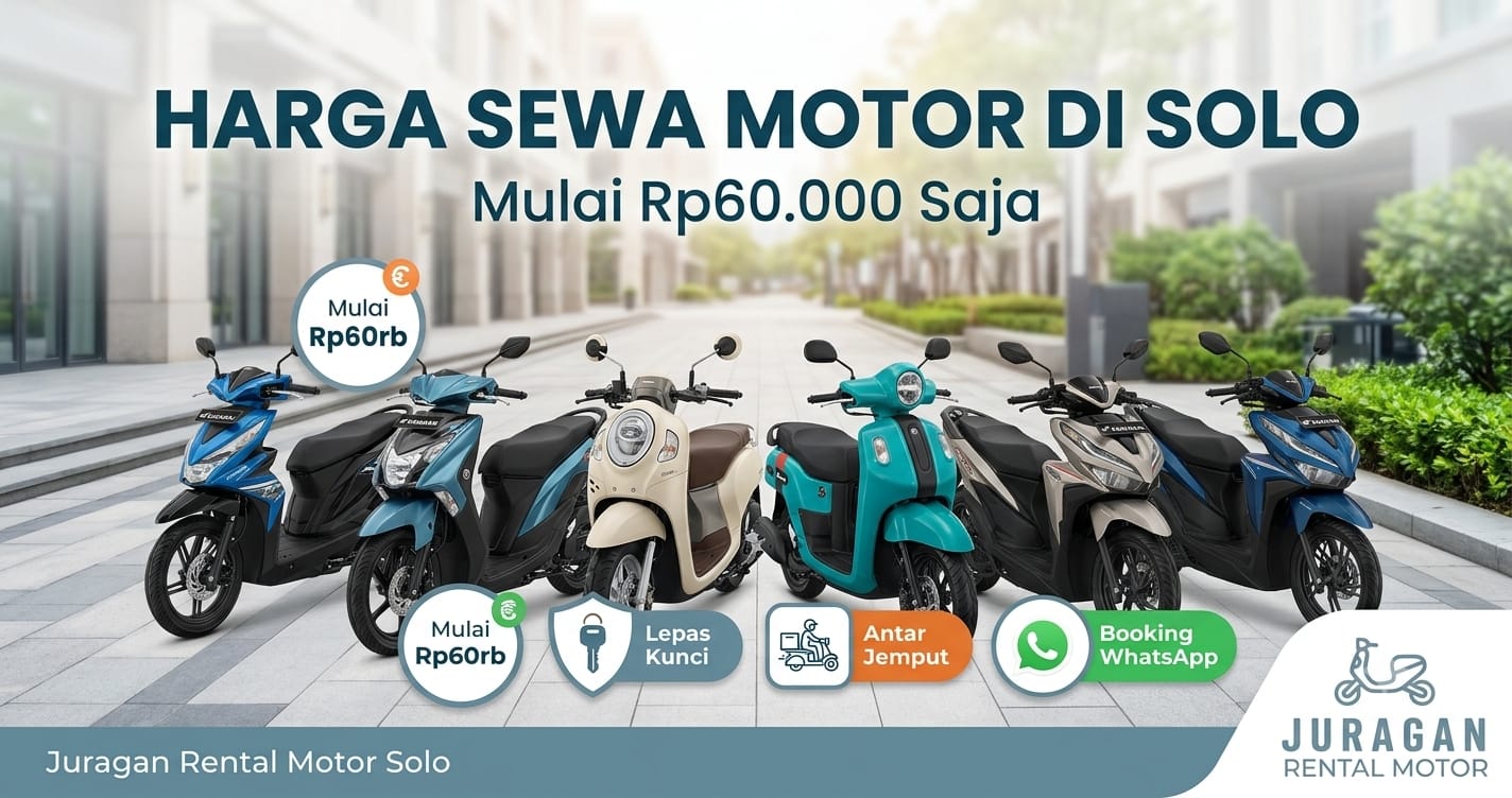 Harga Sewa Motor di Solo Terbaru 2026, Mulai 60 Ribuan