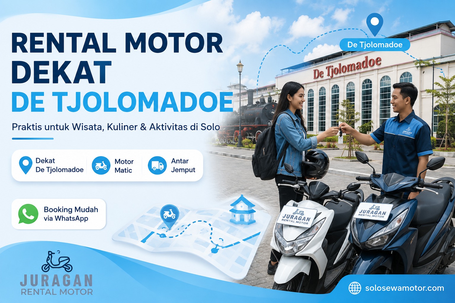 Rental Motor Dekat De Tjolomadoe, Praktis untuk Wisata dan Keliling Solo